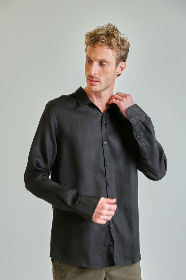 Camisa Linho High Summer Preto -4-